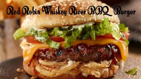 Copycat Red Robin Whiskey River BBQ Burger #quickandeasy #easyrecipe Red Robin Recipes, Red Robin Burgers, Bbq Burger, Bbq Burgers, Birthday Freebies, Copykat Recipes, Hot Pepper Sauce, Gourmet Burgers, Hamburger Recipes