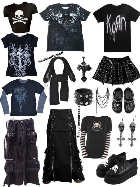 Goth 2000s Fashion, Goth Thrifting, 2000s Mall Goth Outfits, School Goth Outfits, Simple Goth Outfit Casual, Goth Clothes Aesthetic, Trans Goth, Goth Clothing Men, Goth Style Outfits