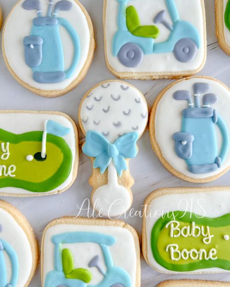 Golf Baby Shower Cookies ⛳️🍼 Pricing? 👉🏻 https://msha.ke/alecreations918 • • • • #alecreations918 #tulsasmallbuisness #tulsaoklahoma #decoratedsugarcookies #customcookies #cookie #cookies #inspirationcookies #cookiesofinstagram #royalicingcookies #desserts #okcookier #dessertideas #partyideas #party #sugarcookies #royalicing #cookier #royalicingcookies #cookies #cookiesideas #royalicingideas #golfbabyshowercookies #golfbabyshower #golfcookies #golfparty #golfpartyideas #babyshower #babyshowe... Golf Cookies, Golf Baby Showers, Golf Girl, Golf Baby, Baby Green, Golf Party, Shower Cookies, Tulsa Oklahoma, Baby Shower Cookies