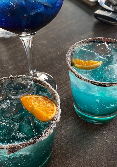 #cocktails #aesthetic Blue Cocktails Aesthetic, Blue Cocktail Aesthetic, Blue Drink Aesthetic, Fishbowl Cocktail, Aesthetic Cocktails, Cocktails Aesthetic, Drink Aesthetic, Blue Drinks, Blue Cocktails