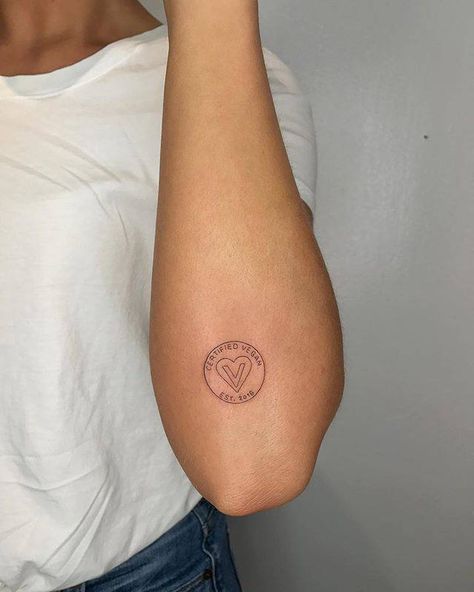 Vegan V Tattoo, Small Vegan Tattoo, Vegetarian Tattoo Ideas, Activism Tattoo, Veganism Tattoo, Vegan Tattoo Minimalist, Vegan Tattoo Ideas, Vegetarian Tattoo, Vegan Tattoos