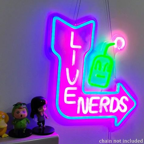 Live Nerds Neon Sign Led Live Nerds Neon Wall Decor Robot - Temu Cave Living Room, Neon Wall Decor, Man Cave Living Room, Led Wall Decor, Bedroom Man Cave, Led Decoration, Neon Wall, Light Up Signs, Novelty Lighting