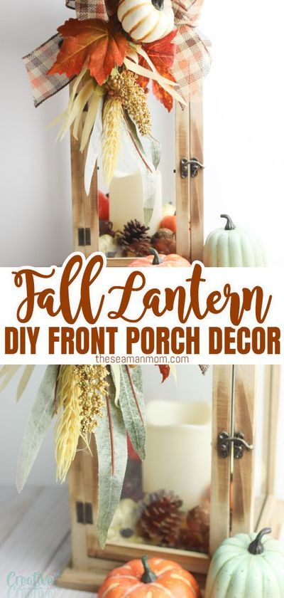 Have you been looking for easy lantern decor ideas? This fall lantern is the perfect fall porch decor! Simply add a few seasonal items inside the lantern and decorate with a cute bow to transform a plain lantern into a beautiful fall lantern decor in minutes! #easypeasycreativeideas #falldecor #fall #fallideas #fallhomedecor #diylantern #falldecorideas #decorations #decorideas #season #DIY #inspiration Fall Decorated Lanterns Ideas, Fall Lantern Decor Ideas Diy, Decorating Lanterns For Fall, Fall Lantern Ideas, Decorating Lanterns Ideas, Decorate Lanterns Ideas, Decorated Lanterns Ideas, Decorating A Lantern, Open Lantern Decor Ideas