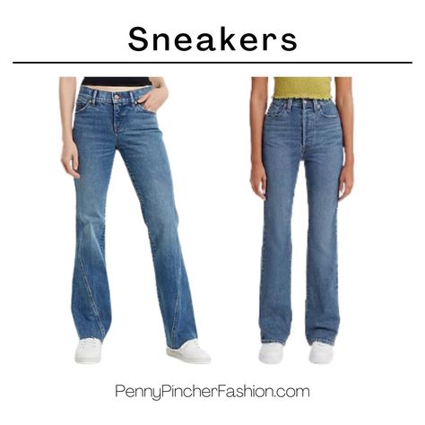 Tennis Shoes With Bootcut Jeans, Shoes For Boot Cut Jeans, Boots With Bootcut Jeans, What Shoes To Wear With Bootcut Jeans, Shoes To Wear With Bootcut Jeans, Penny Pincher Fashion, Pointy Toe Boots, Jeans Outfit Women, Penny Pincher