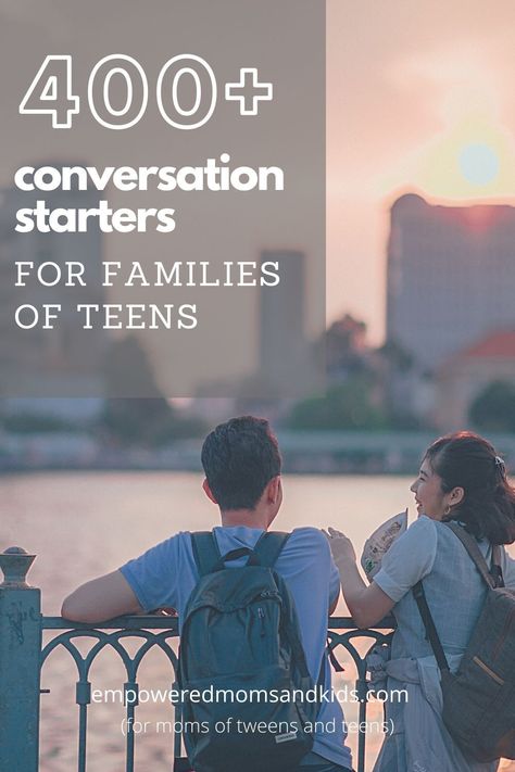 Do you want good conversation starters for your teens? Or great questions to ask your teens to help them open up to the family? Repin and read on… #raisingteens #parentingteens #motherhood #highschoolers #momlife Teen Conversation Starters, Teenage Conversation Starters, Questions To Ask Your Teenage Son, Parenting Teen Boys, Conversation Starter Questions, Conversation Starters For Kids, Parenting Teens Humor, Mom Life Hacks, Parenting Techniques