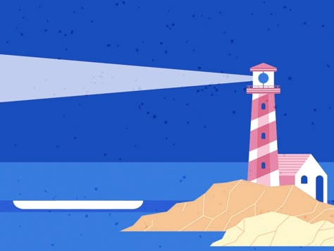 Lonely Lighthouse by MUTI Lighthouse Animation, Light House Illustration, Branding Behance, Animated Banners, Motion Graphics Inspiration, House Illustration, Motion Graphic, Graphics Inspiration, Signage Design