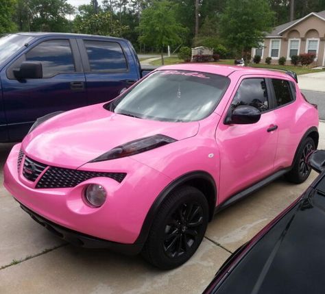 My new dream car, the Nissan Juke. Has to be pink! I still love my old dream car, I just like this better. Pink Nissan, Juke Car, Cars For Girls, Classic Cars Birthday Party, Blue Car Accessories, Christian Car Decals, Slug Bug, Nissan Car, Pink Cars