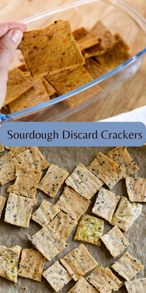 Using Sourdough Discard, Sourdough Discard Crackers, Discard Crackers, Sourdough Crackers, Nutritional Yeast Recipes, Plant Based Snacks, Vegan Cheddar, Vegan Crackers, Sourdough Discard