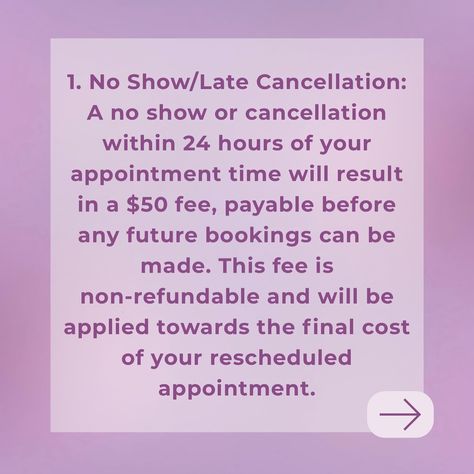 Thank you for choosing to book with me for my nail services! I value your time and commitment to our appointments, and I strive to give you with the best experience possible. To guarantee smooth operations and fairness to all clients, I have implemented the following cancellation and no show policy: 1. No Show/Late Cancellation: A no show or cancellation within 24 hours of your appointment time will result in a $50 fee, payable before any future bookings can be made. This fee is non-refundab... Nail Services, My Values, How To Apply, Canning, Nails