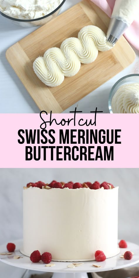 Cake Frosting Flavors, Silky Buttercream Recipe, Sweet Meringue Buttercream, Swiss Buttercream Cake, Best Not Too Sweet Buttercream, Easy Swiss Buttercream Frosting, Not Sweet Frosting Recipes, Buttercream Not Too Sweet, Best Cake Frosting For Decorating