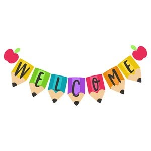 Silhouette Design Store - School & Education Welcome In Kindergarten Decoration, Welcome To School Decoration, Back To School Font, Preschool Center Signs, Stationery Store Design, Happy Birthday Drawings, Kindergarten Decorations, Babysitting Crafts, Classroom Anchor Charts