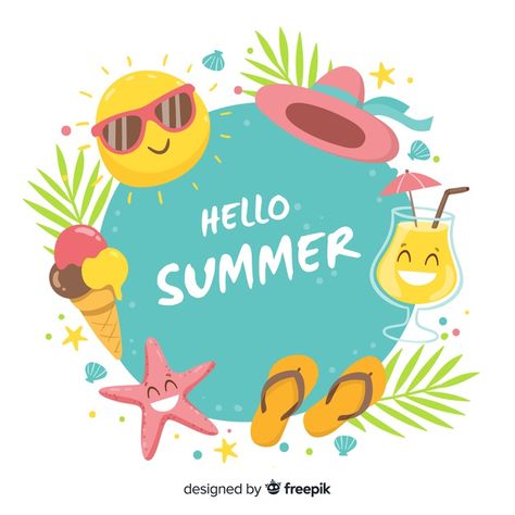 Summer Elements, Summer Banner, Summer Poster, Welcome Summer, Summer Backgrounds, Frame Background, Summer Theme, Summer Wallpaper, Summer Design