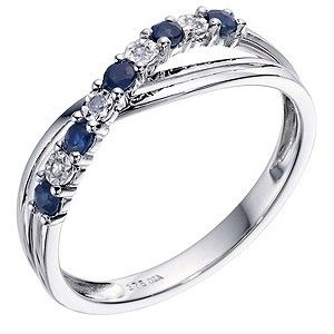 Crossover Diamond Ring, Gorgeous Rings, Crossover Ring, White Gold Sapphire, Pretty Rings, Blue Sapphire Rings, Rings Simple, Engagement Rings Sapphire, Sapphire Diamond