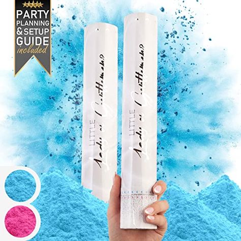 Amazon.com: Premium Gender Reveal Confetti Cannon - Set of 2 - Biodegradable Powder in Pink or Blue, for Gender Reveal Decorations and Baby Gender Reveal Party Supplies with Gender Reveal Powder Cannon: Health & Personal Care Gender Reveal Powder Cannon, Confetti Cannon Gender Reveal, Gender Reveal Confetti Cannon, Gender Reveal Powder, Gender Reveal Poppers, Gender Reveal Confetti, Blue Gender Reveal, Confetti Cannon, Party Planning Guide