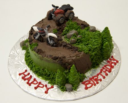 RMC Cake Creations - Perth, ON - Birthday Cakes Four Wheeler Cakes For Boys, Off Road Cake, Four Wheeler Cake, Atv Cake, 4 Wheeler Cake, Campfire Cake, Racing Birthday, Bike Cakes, Green Cake