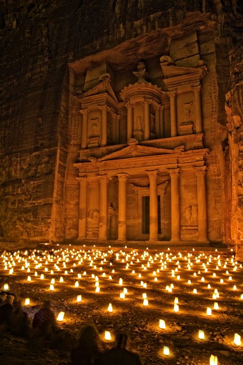 Petra by Night.  The Treasury, Ancient City of Petra, Unesco World Heritage Site, Jordan City Of Petra Jordan, Petra City Jordan, Petra City, Petra Jordan Travel, City Of Petra, 21 September, Jordan Travel, Petra Jordan, Rose City