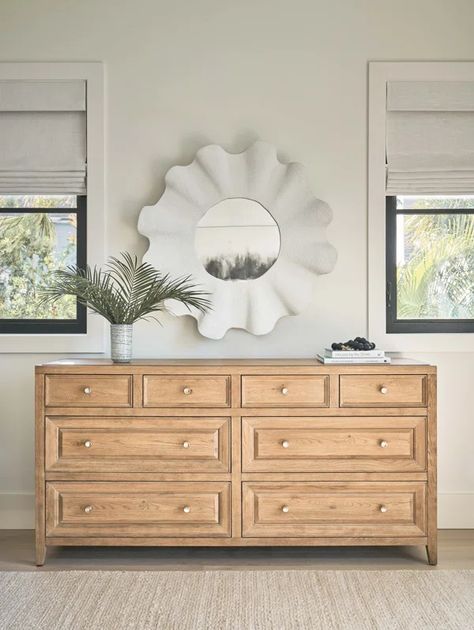 Weekender 8 - Drawer Dresser Coastal Dresser Decor, White Scalloped Mirror, Universal Furniture Bedroom, Scallop Mirror, Coastal Dresser, Scalloped Mirror, Dresser Ideas, College House, 8 Drawer Dresser