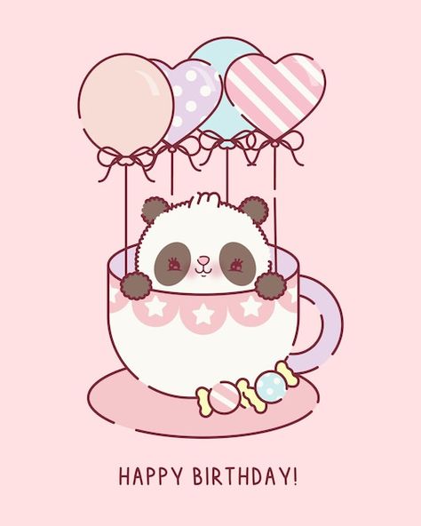 Happy Birthday Make A Wish, Cute Animal Birthday Cards, Happy Birthday Cute Wishes, Happy Birthday Cute Images, Happy Birthday Wishes Cute, Birthday Wishes Cute, Panda Happy Birthday, Cute Happy Birthday Images, Happy Birthday Panda