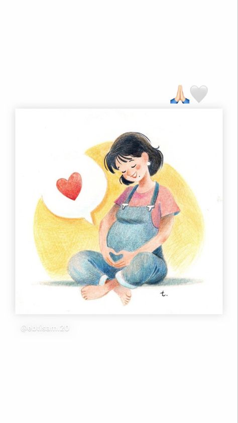 Pregnancy Illustration, Mother Daughter Art, Pregnancy Art, Mother Art, Baby Drawing, Mom Art, Family Illustration, Cute Love Cartoons, Poses References