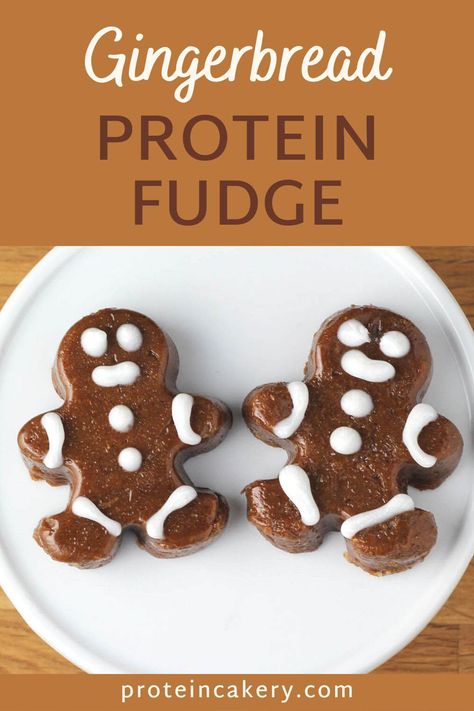 This gingerbread protein fudge is the perfect high protein gingerbread snack. Delicious for the holidays or any day! High Protein Christmas Treats, Gingerbread Protein, Protein Gingerbread Cookies, Protein Gingerbread, Easy Protein Snacks, Protein Snacks Recipes, Gingerbread Fudge, Protein Dessert Recipes, Gingerbread Dough