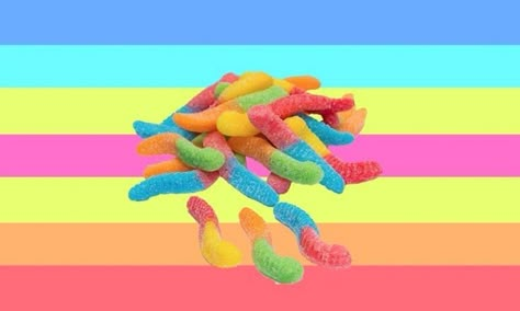 Sour Gummy Worms, Gender Pronouns, Gender Flags, Gotta Catch Them All, Gummy Worms, Lgbt Flag, Sour Candy, Pride Flags, Pokemon Cards