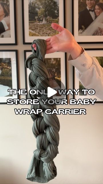 Lauren | Relatable Millennial Mom Life on Instagram: "Ever wonder what to do with that super long baby wrap carrier? Try this simple hack—braiding it! Not only does it look cute hanging up, but it’s also super practical and saves so much space. 🙌✨  Showing you step-by-step how to braid your wrap for a tidy, stylish way to store it. Give it a try and thank me later! 😉  💫Hit follow if you try this baby wrap braid & for more mom tips that make life just a little bit easier!   #momtips #momhacks #motherhood #babywrap #babycarrier #realmom #relatablemom #momsofig #babiesofig #sollybabywrap" Baby Wrapping Ideas, Moby Wrap Holds, Baby Wrap Tutorial, Diy Baby Wrap, Solly Baby Wrap, Relatable Mom, How To Braid, Moby Wrap, Millennial Mom