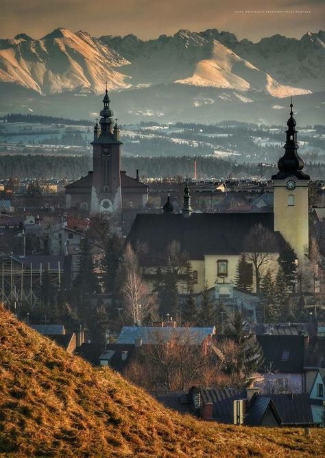 Nowy Targ by Jacek Mrugacz #poland #polska #polonia #polen #tatras #tatramountains #towninthemountains #photography #landscape #cityscape #mountainscape #landscapephotography Slovakia Mountains, Poland Photography, Poland Culture, Travel Poland, Backpacking Destinations, Visit Poland, Europe On A Budget, Adventure Tourism, Cityscape Photography