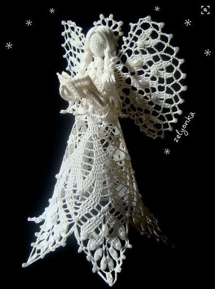 Crochet Angel Pattern, Jul Diy, Magic Crochet, Doilies Crafts, Crochet Angels, Crochet Angel, Christmas Angel Ornaments, Crochet Xmas, Pineapple Crochet