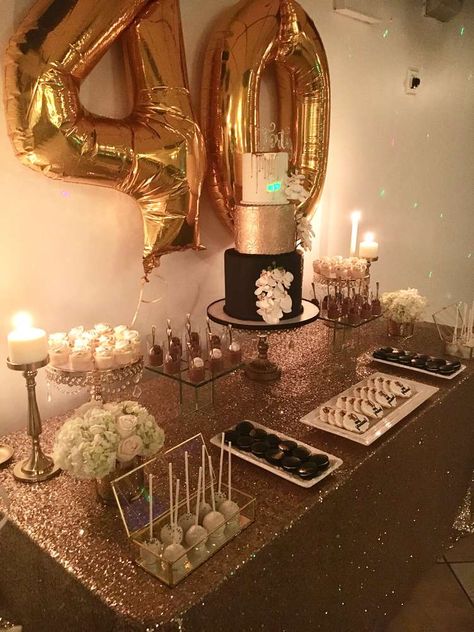 40 Birthday Party Ideas For Mom Surprise, 40th Birthday Dessert Table For Women, Mums 40th Birthday Ideas, 40 Bday Decoration Ideas, 40tb Birthday Party Ideas, Mum Birthday Decoration Ideas, Glitz And Glam 40th Birthday Party, 35th Birthday Celebration Ideas, Birthday Party 35 Women