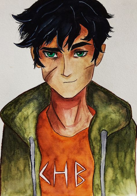 percy jackson watercolor based off of viria's art Hoo Fanart, The Titan's Curse, Percy Jackson Drawings, Book Vibes, Percy Jackson Fan Art, Half Blood, Camp Half Blood, Rick Riordan, Cool Art Drawings