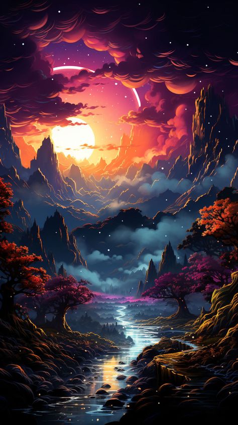 Landscape Wallpapers, Surreal Photos, Wallpaper Collage, Japon Illustration, Abstract Art Wallpaper, Art Gallery Wallpaper, Cool Wallpapers Art, Beautiful Landscape Wallpaper, Fantasy Art Landscapes