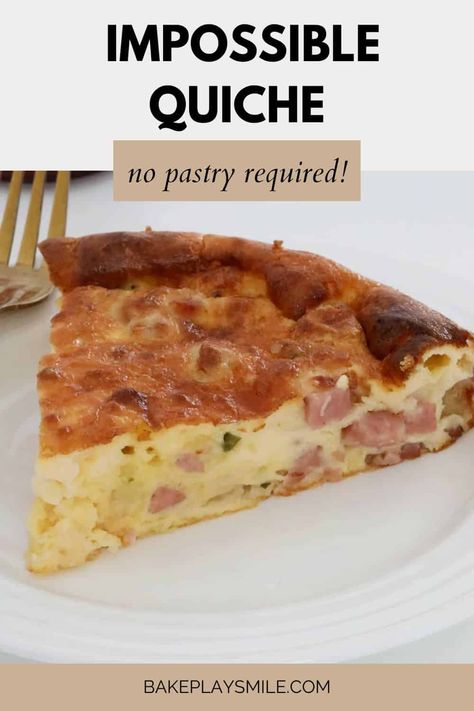 Impossible Tart Recipe, Easy Crust Less Quiche, Quiche Pie, Impossible Quiche Recipes, No Crust Quiche Recipes Easy, Impossible Vegetable Pie, Savoury Impossible Pie Recipes, Egg And Bacon Impossible Pie, Bisquick Impossible Quiche Recipe