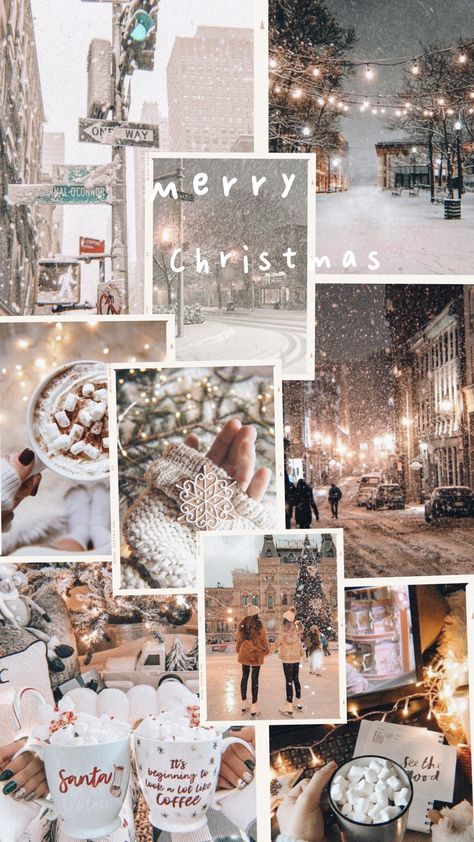 December Asthetic Wallpers, Simple Christmas Phone Wallpaper, Winter Background Collage, Christmas Beige Aesthetic, Aesthetic Christmas Wallpaper Vintage, Cute Wallpapers Winter, Xmas Aesthetic Wallpaper, Winter Vibes Aesthetic Wallpaper, Christmas Aesthetic Wallpaper Collage