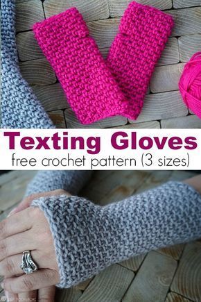 In the market for some new texting gloves? If you can crochet the single crochet you can make the gloves! Three sizes include child, adult small, and large. via @ashlea729 Crochet Mitts, Crochet Hand Warmers, Crochet Wrist Warmers, Gloves Crochet, Diy Sy, Fingerless Gloves Crochet Pattern, Crochet Unique, Crochet Gloves Pattern, Texting Gloves