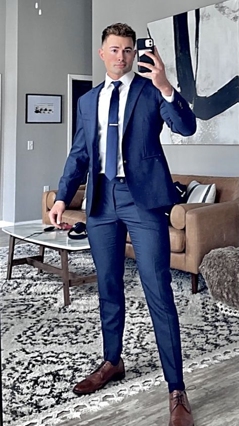 Royal Blue Shirt Outfit Men, Graduation Suit Men, Royal Blue Shirt Outfit, Blue Shirt Outfit Men, Medicine Graduation, Navy Blue Suit Men, Graduation Suit, Homecoming Outfits For Guys, Business Casual Suit