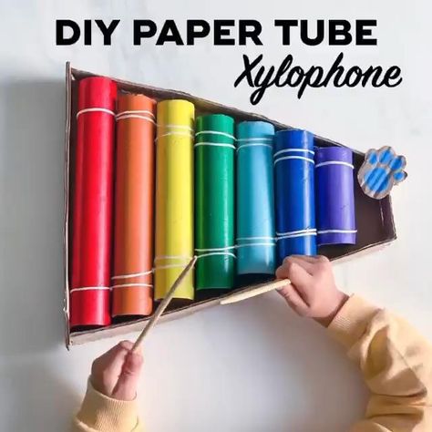 Munchkin UK on Instagram: “If you’re looking for creative ways to keep your Munchkins entertained this Sunday, why not try making a DIY Paper Tube Xylophone with…” Diy Xylophone, Instagram Diy, Toddler Learning Activities, Toddler Learning, Diy Paper, Learning Activities, Preschool, Music, On Instagram