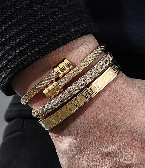 Related posts - Amazon.com African Bangles, Mens Bangles, Medical Bracelet, Cable Bracelets, Bracelet Mens, Gold Bracelet Cuff, Gold Cuffs, Roman Numeral, Mens Accessories Jewelry