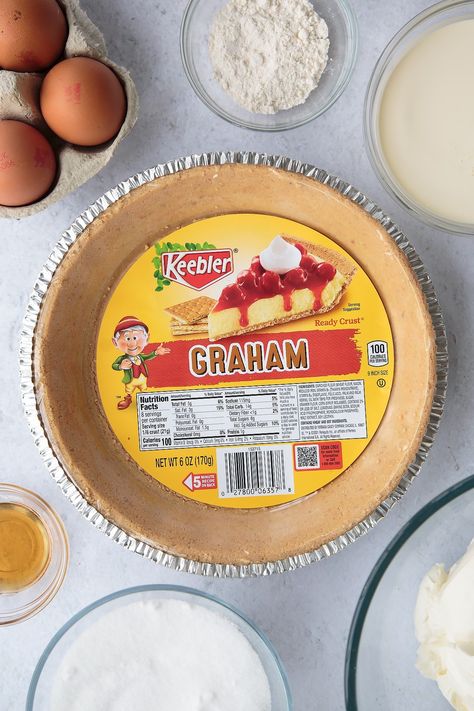 Cheesecake In Graham Cracker Pie Crust, Cheesecake Recipes Premade Crust, Graham Cracker Cheesecake Recipes, Cheesecake Recipe With Premade Crust, Keebler Cheesecake Recipe, Low Calorie Cheesecake, Graham Cracker Crust Cheesecake, Quick Cheesecake, Graham Pie