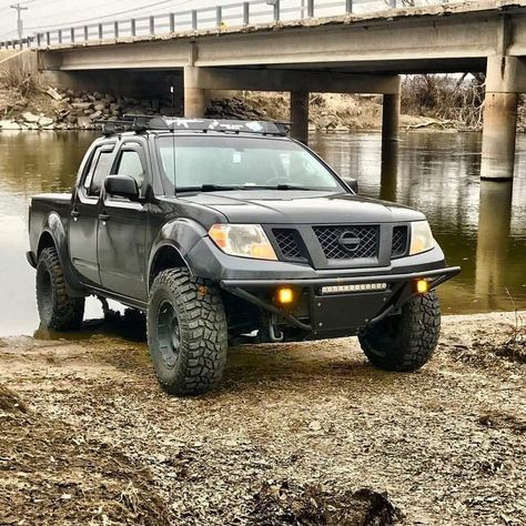 This is our Deluxe prerunner style front bumper with lightbar incorporated into the skid plate (you could provide your own or purchase one through us) along with tabs for LED pods, powder coated black! Nissan Frontier Overland, Nissan Frontier Accessories, Nissan Frontier 4x4, Nissan Frontier Mods, 2022 Nissan Frontier, Nissan Frontier Crew Cab, Nissan Navara D40, Nissan Terrano, Nissan 4x4