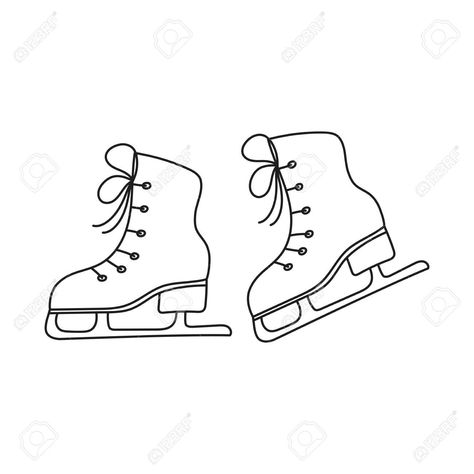 Skating Drawing, Ice Skate Drawing, Line Illustrations, Easy To Draw, Drawing Vector, Year Of Dates, Ice Skates, Simple Illustration, Winter Design