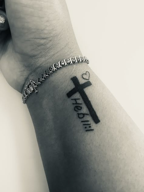 Hebrews 11:1 Tattoo, Hebrews 11 1 Tattoo Ideas, Cross Tattoos On Hand, Cross Tattoo Wrist, Tattoo Ideas Words, Black Cross Tattoos, Donkey Pictures, Cross Tattoo On Hand, Cross Tattoo On Wrist