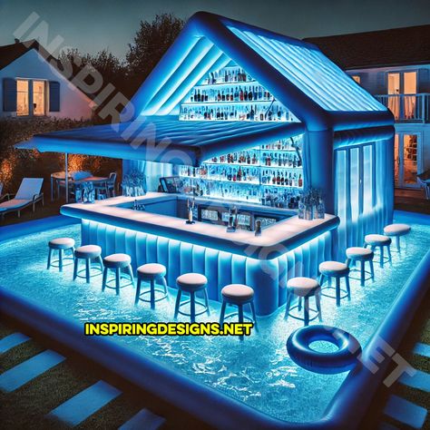 Why settle for ordinary when you can turn your backyard into an extraordinary oasis? Inflatable pool bars are here to shake things up, blending the ultimate relaxation of floating in the water with the fun of enjoying your favorite drinks. Imagine sitting in an inflatable pool while perched at a bar—yes, it’s as fabulous as … Backyard Swim Up Bar, Pool Bars Backyard, Swim Up Pool Bar Ideas, Inflatable Pool Ideas Backyard, Pool Bar Ideas, Pool Bar Design, Inflatable Floating Island, Braiding Business, Pool Bars