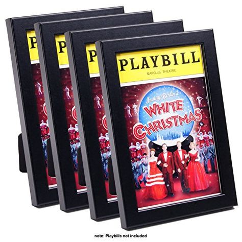 CreativePF Black Theatre Playbill Frame  Displays 85 by 55 inch Media Collection Easel Stand and Wall Hanger Included 4 Pack * Read more  at the image link. Playbill Display, Christmas Note, Easel Stand, Personalized Wall Art, Frame Display, Creative Decor, Easy Projects, Wall Hanger, Home Wall Decor