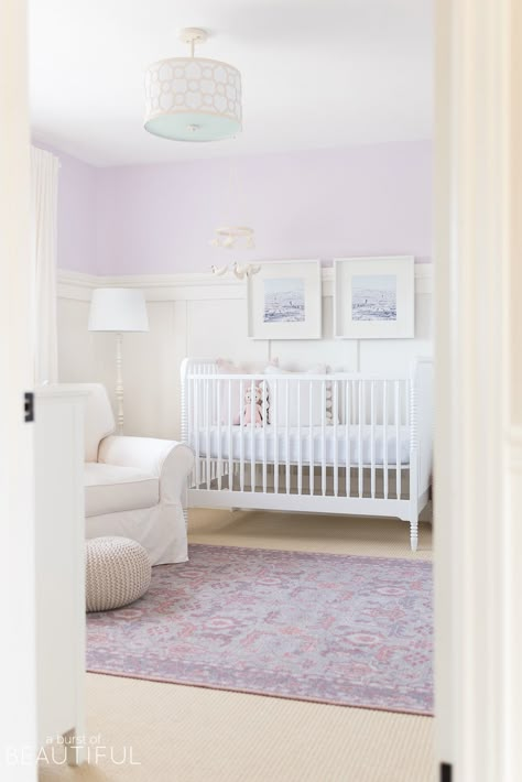 Lavender Nursery, Purple Paint Colors, Purple Nursery, Girl Nursery Room, Baby Sleep Problems, Nursery Room Inspiration, Purple Baby, Nursery Colors, Nursery Inspo