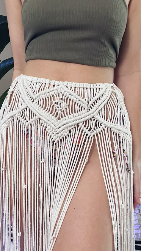 Macrame Pants, Boho Cochella, Burningman Festival, Macrame Top, Macrame Clothes, Festival Skirt, Macrame Dress, Festival Skirts, Macrame Boho