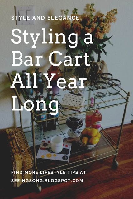 Styling A Bar Cart Without Alcohol, Bar Cart Decor No Drinks, How To Style A Bar Cart Without Alcohol, Bar Cart Styling Ideas Without Alcohol, Bar Cart Without Alcohol, Bar Cart Styling Without Alcohol, Round Bar Cart, Bar Cart Design, Holiday Bar Cart