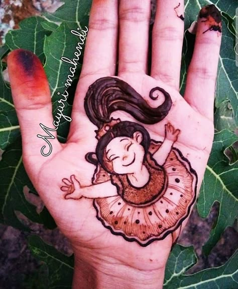 Instagram post by m.b.gusai • May 10, 2019 at 4:47am UTC Baby Mehndi Design Simple, Cartoon Mehendi Designs, Kid Mehndi, Cartoon Mehandi Designs, Cartoon Mehndi Designs For Kids, Baby Girl Mehndi Design, Cartoon Mehendi, Cartoon Mehndi, Mehndi For Kids