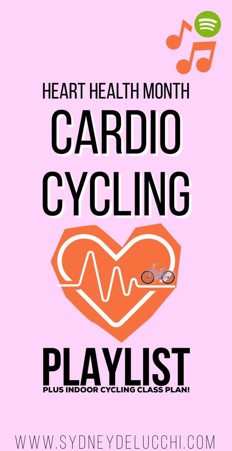 An easy to use Indoor Cycling or cardio workout playlist, complete with RPM and class drills with a spotify playlist. This workout is under 40 minutes and sure to make you sweat. #indoorcycling #playlist #workoutplaylist #cardio #hearthealth #spinplaylist Spin Playlist With Routine, 80s Spin Playlist Indoor Cycling, Cycling Playlist, Spin Music Playlists Indoor Cycling, Cardio Playlist, Indoor Cycling Playlist, Indoor Cycling Drills, Spin Class Playlist Best Workout, Spin Playlist