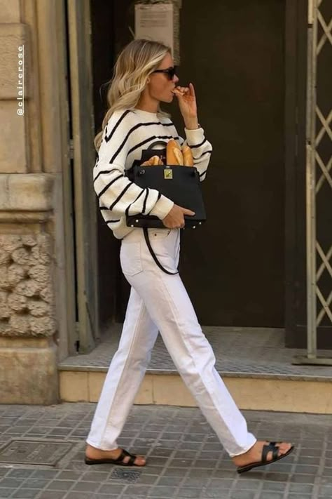 Old Money Style: How To Look Expensive on a Budget — No Time For Style Classic Mom Style Outfits, Old Money White Jeans Outfit, Italian Casual Outfit, Old Money Summer Casual Outfits, Cool Old Money Outfits, Classic Outfits Spring, Old Money Lady Outfits, Casual Elevated Style, Casual Outfits Old Money