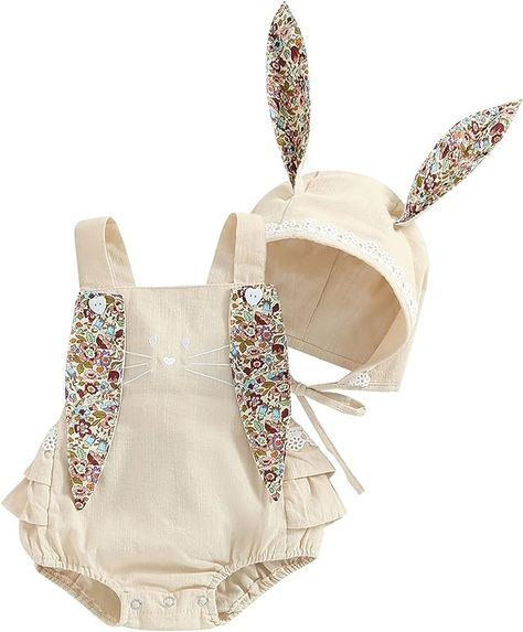 Amazon.com: Baby Girl Easter Outfit Vintage Onesie Overalls and Bunny Ears/Toddler Dress Sister Mathing Clothes with Tail (Onesie Bunny Beige,3-6 Months): Clothing, Shoes & Jewelry Toddler Girl Easter Outfit, Cute Easter Outfits, Easter Bunny Costume, Bunny Onesie, Easter Romper, Easter Costume, Baby Easter Outfit, Easter Outfit For Girls